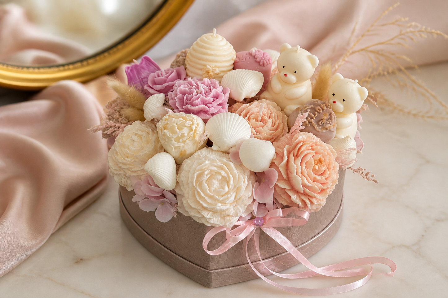 Blush Blossom Teddy Garden