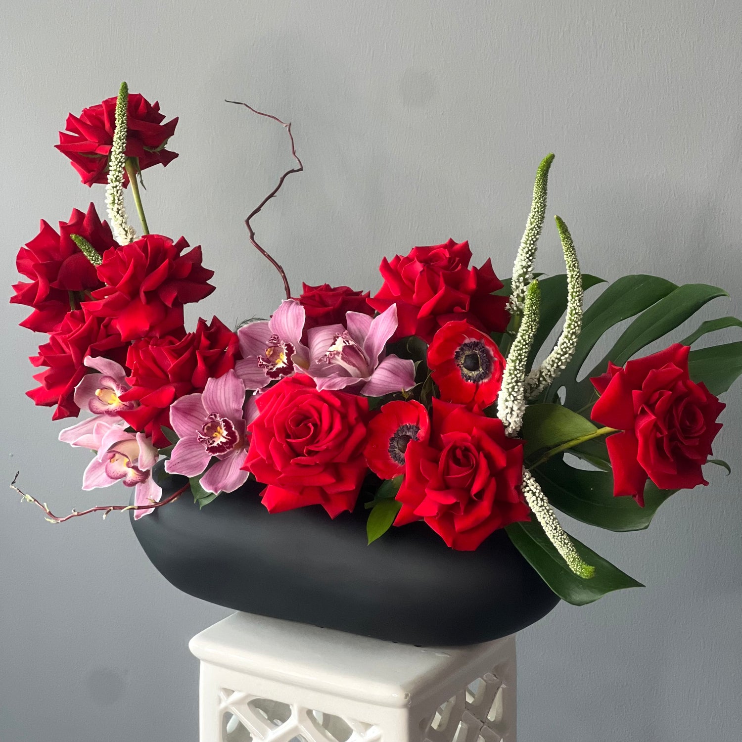 Elegant Noir Romance Flower Arrangement